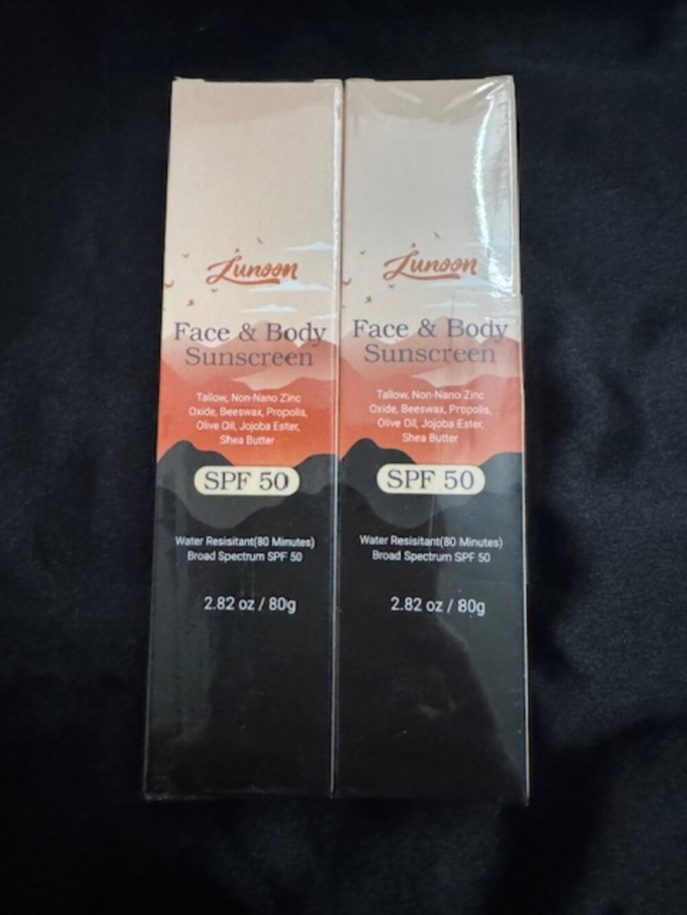 Lunoon Face and Body Sunscreen spf 50 - 2 pk / 2.82 oz exp 8/28/2028 SEALED